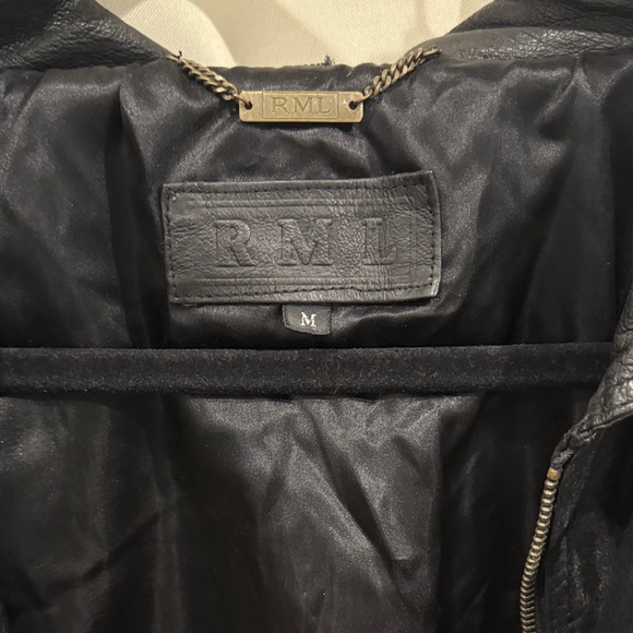 RML Genuine Leather Vintage Motorcycle Jacket with zipper flaw size M - Picture 7 of 13